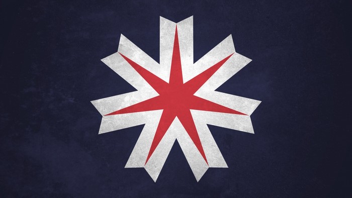 Hokkaido Prefecture flag with a red and white star