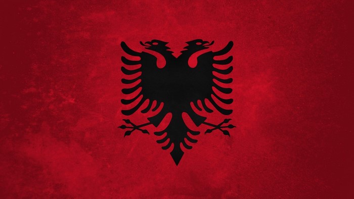 Albania flag with double-headed eagle