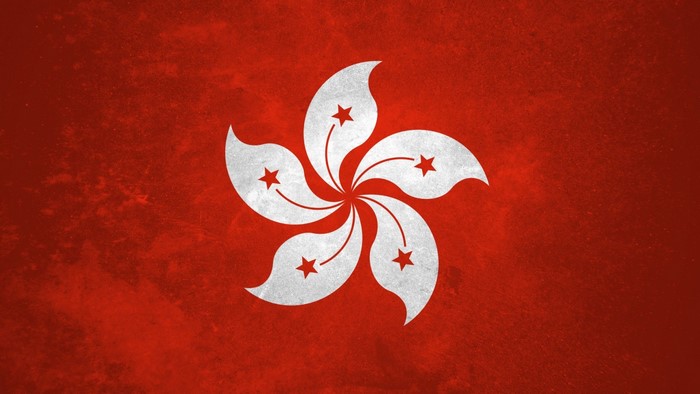 Flag of Hong Kong with grunge texture