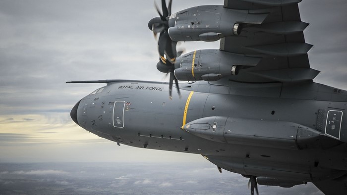 Royal Air Force Airbus A400M Atlas aircraft in flight