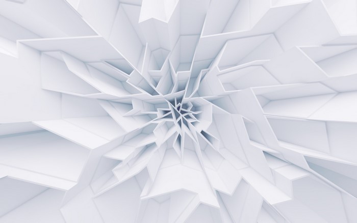 Abstract white geometric pattern with radial symmetry