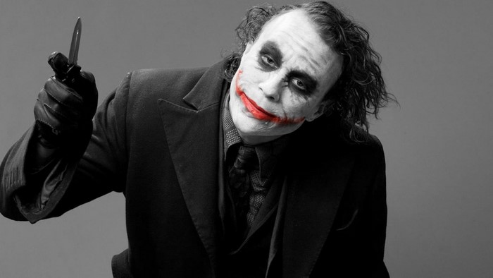 The Joker from DC Comics holding a knife