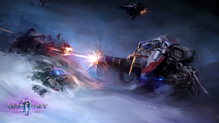 StarCraft II: Heart of the Swarm battle scene