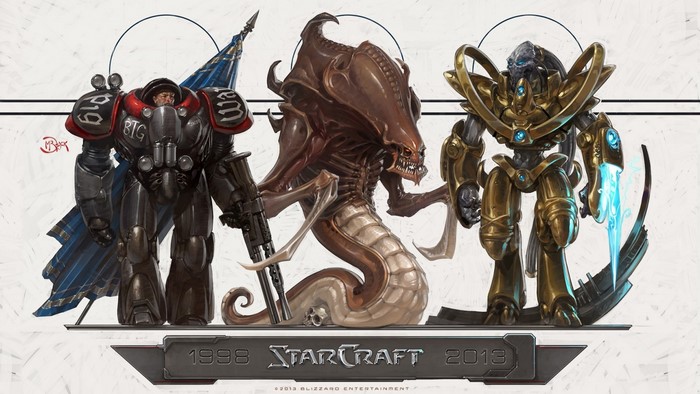 StarCraft Terran, Zerg, and Protoss characters