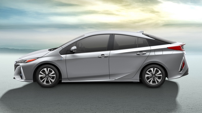 Silver Toyota Prius Prime sedan