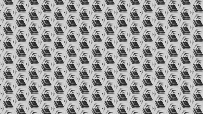 Monochrome hexagonal pattern with 3D effect