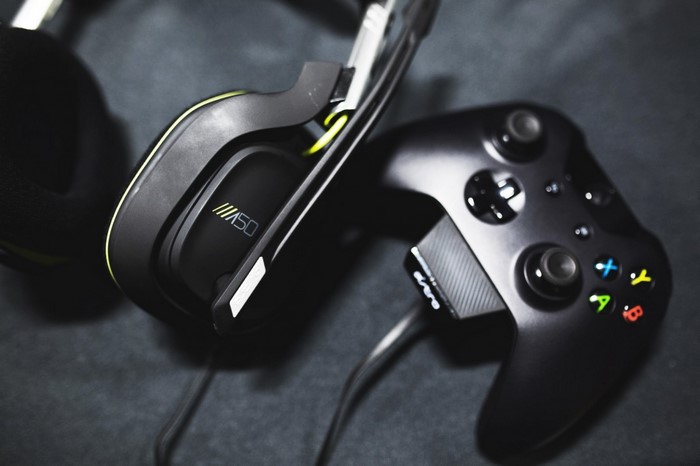 Xbox controller and Astro A50 headset