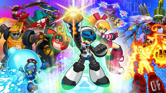 Mighty No. 9 characters with Beck in the foreground