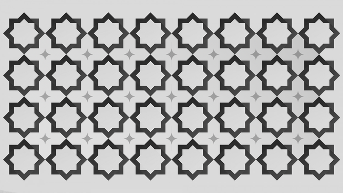 Monochrome geometric star pattern