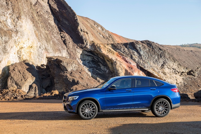 Blue Mercedes-Benz GLC Coupe AMG Line