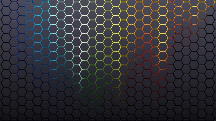 Abstract Hexagonal Pattern with Rainbow Gradient