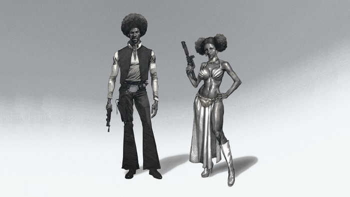 Lando Calrissian and Princess Leia from Star Wars