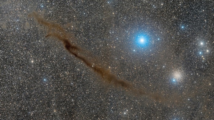 Dark Nebula and Stars in Space