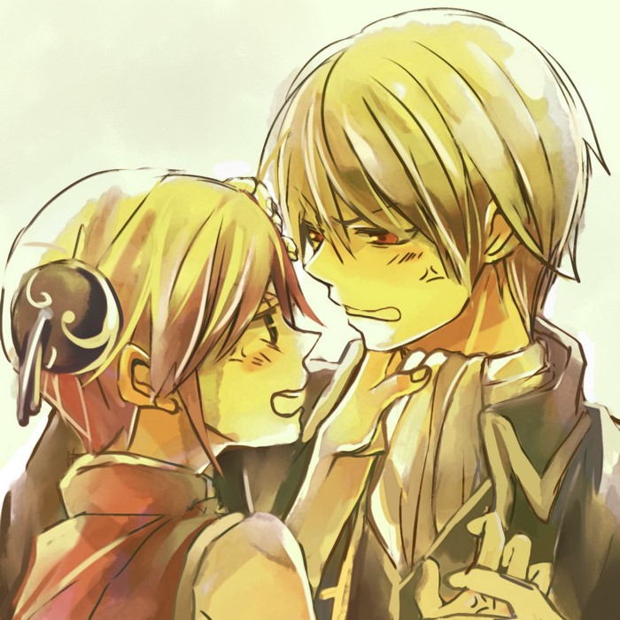 Kagura and Okita Sougo from Gintama