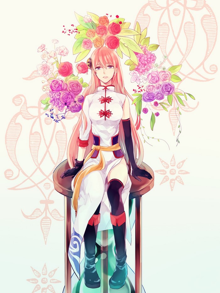 Kagura from Gintama with Flowers