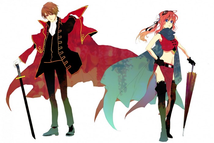 Okita Sougo and Kagura from Gintama