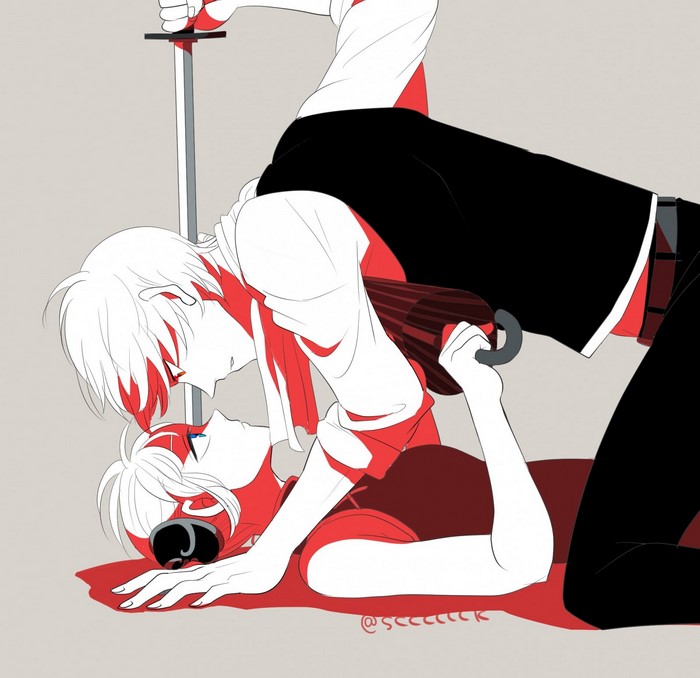 Okita Sougo and Kagura from Gintama