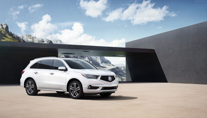 White Acura MDX Hybrid Crossover