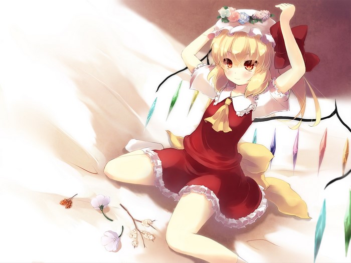 Flandre Scarlet from Touhou with crystals