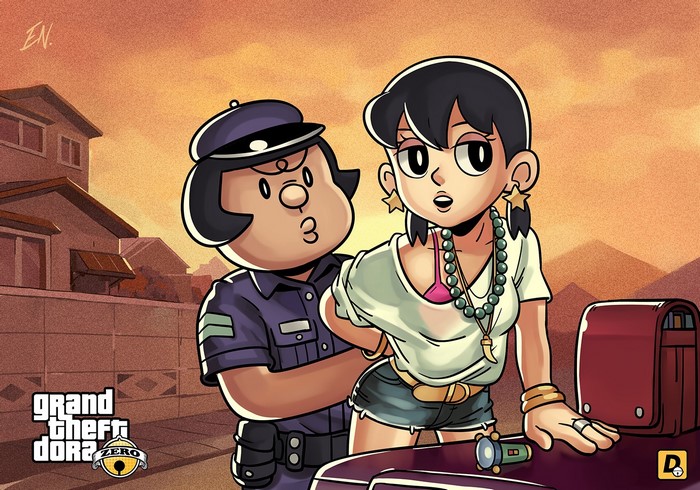 Suneo and Jaiko from Grand Theft Dora Zero