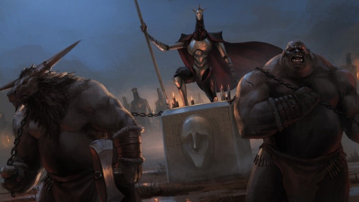 Minotaur, Ogre, and a robotic figure from Endless Legend