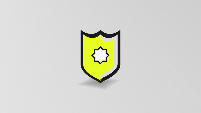 Yellow shield with white star logo