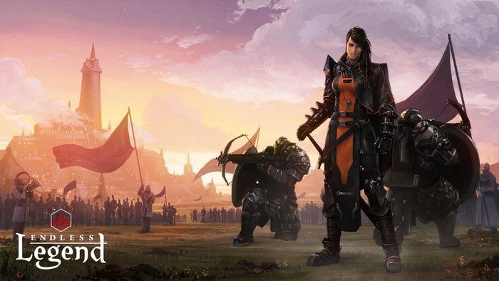 Endless Legend concept art with soldiers and city
