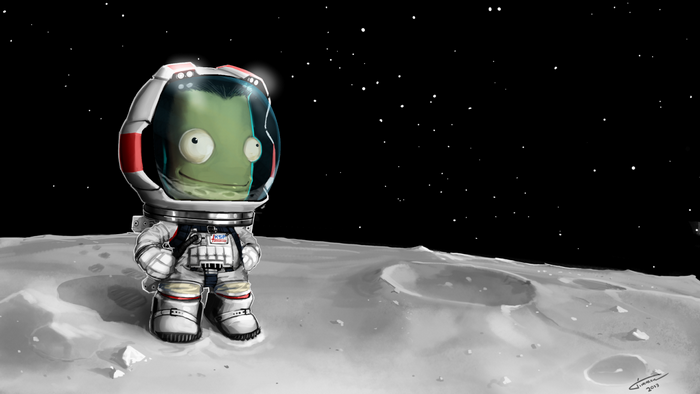 Kerbal Space Program astronaut on the Mun