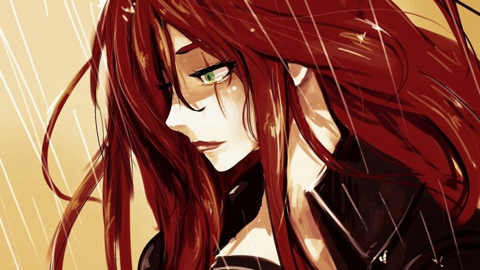 Katarina from League of Legends in the rain