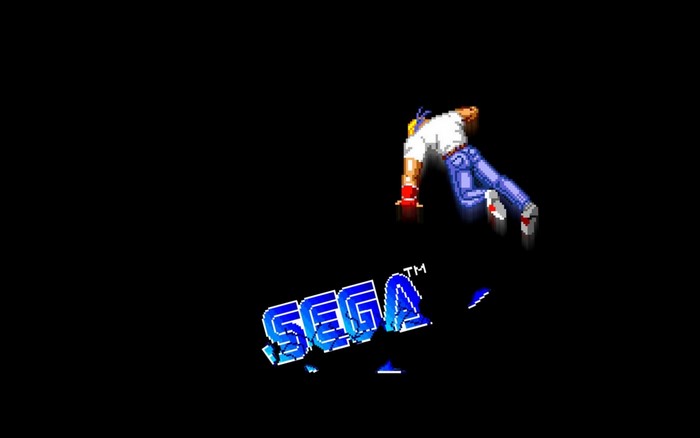 Axel Stone from Streets of Rage with Sega logo