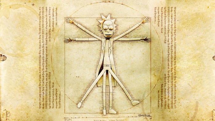 Rick Sanchez from Rick and Morty Vitruvian Man