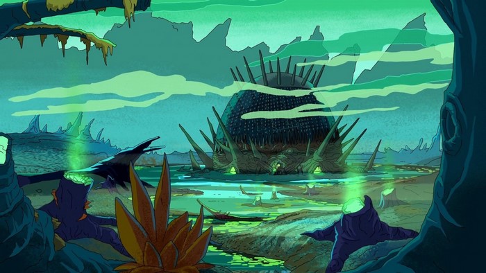 Rick and Morty alien ecosystem illustration