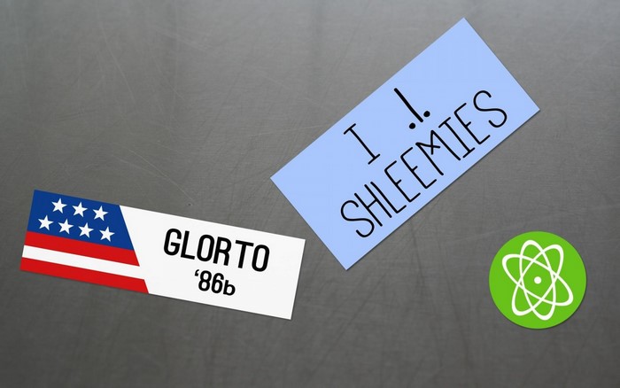 Rick and Morty GlorTo '86b sticker and I Shleemies sticker