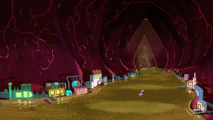 Rick and Morty: Inside a giant body with factories