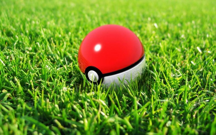 Pokemon Pokeball on green grass
