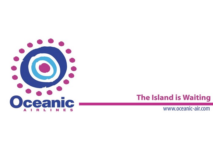 Oceanic Airlines logo with slogan and website