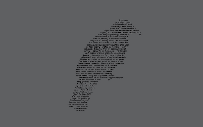 Edgar Allan Poe Raven Poem Typography Art