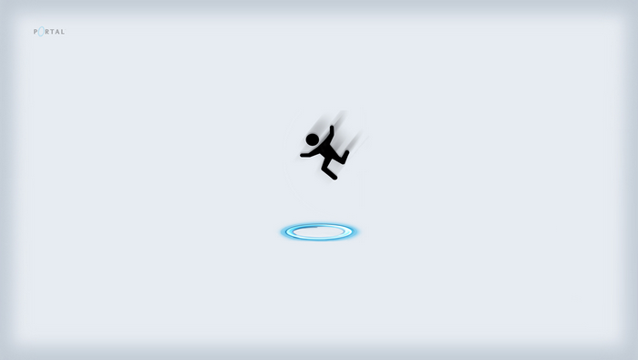 Portal game logo with falling figure