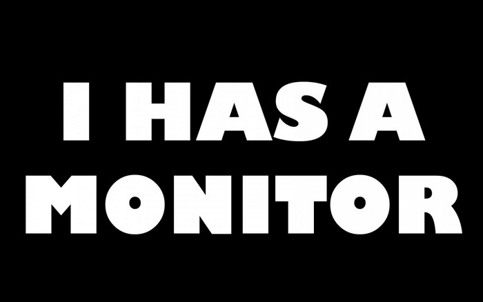 I HAS A MONITOR text