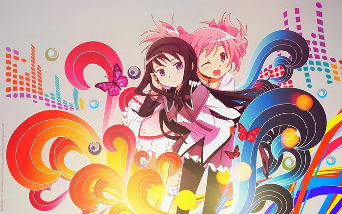 Akemi Homura and Kaname Madoka from Mahou Shoujo Madoka Magica