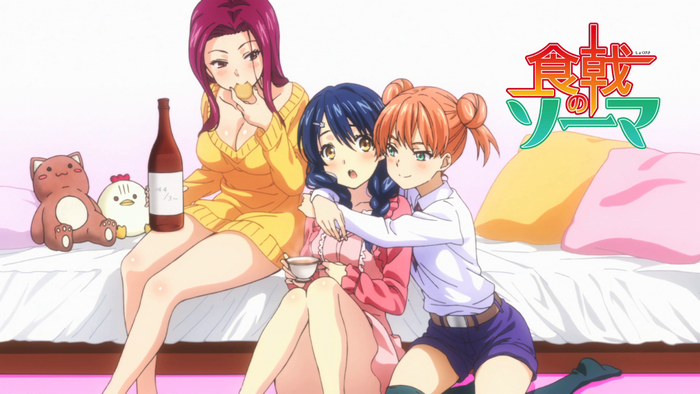 Shokugeki no Souma characters with plush toys
