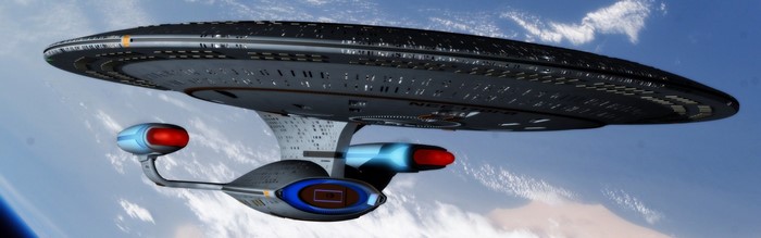 Star Trek USS Enterprise spaceship in orbit