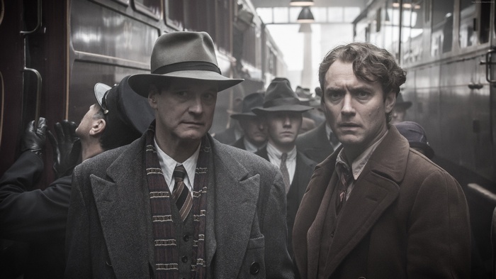 Colin Firth and Jude Law on a Train Platform