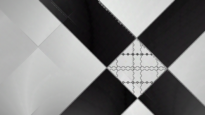 Monochrome abstract pattern of squares and lines