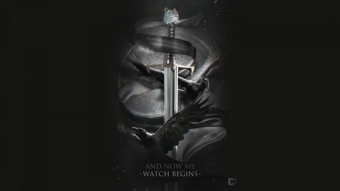 Game of Thrones Sword with Crows and Quote