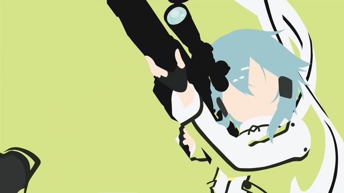 Asada Shino from Sword Art Online with sniper rifle