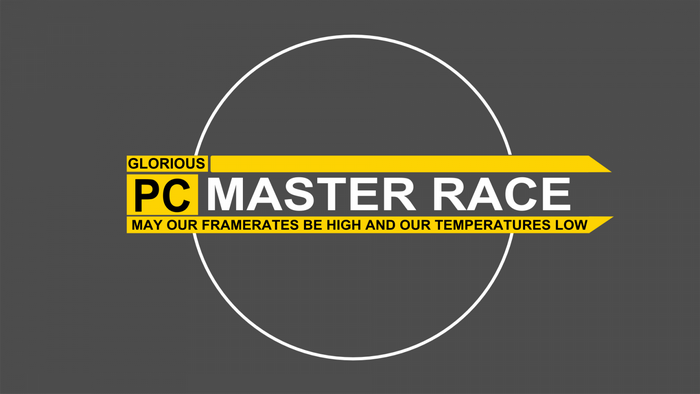 Glorious PC Master Race logo with slogan