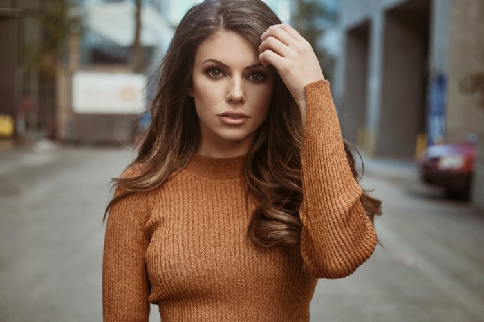 Corin Clark, a supermodel, poses for a photo shoot