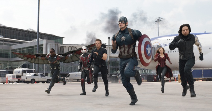 Captain America 3: Civil War characters running