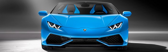 Blue Lamborghini Huracan LP 610-4 Spyder convertible